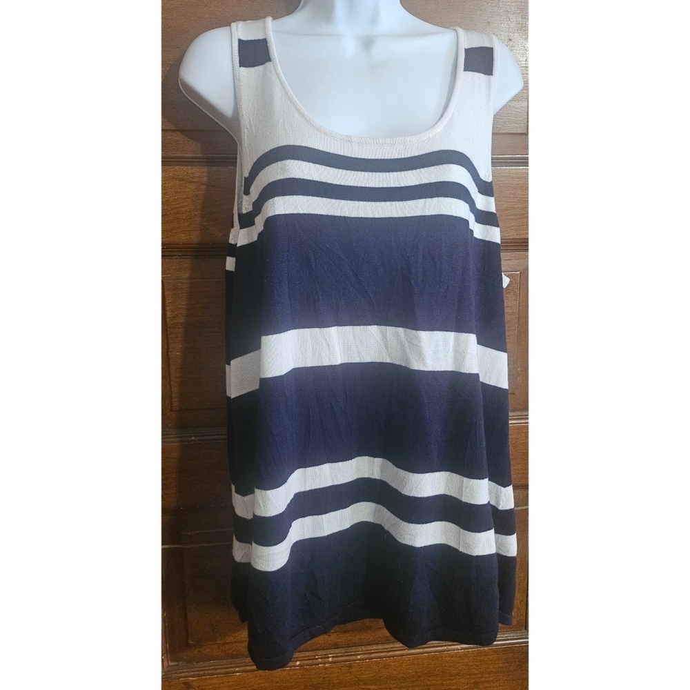 Lane Bryant Nautical Striped Sweater Tank Top